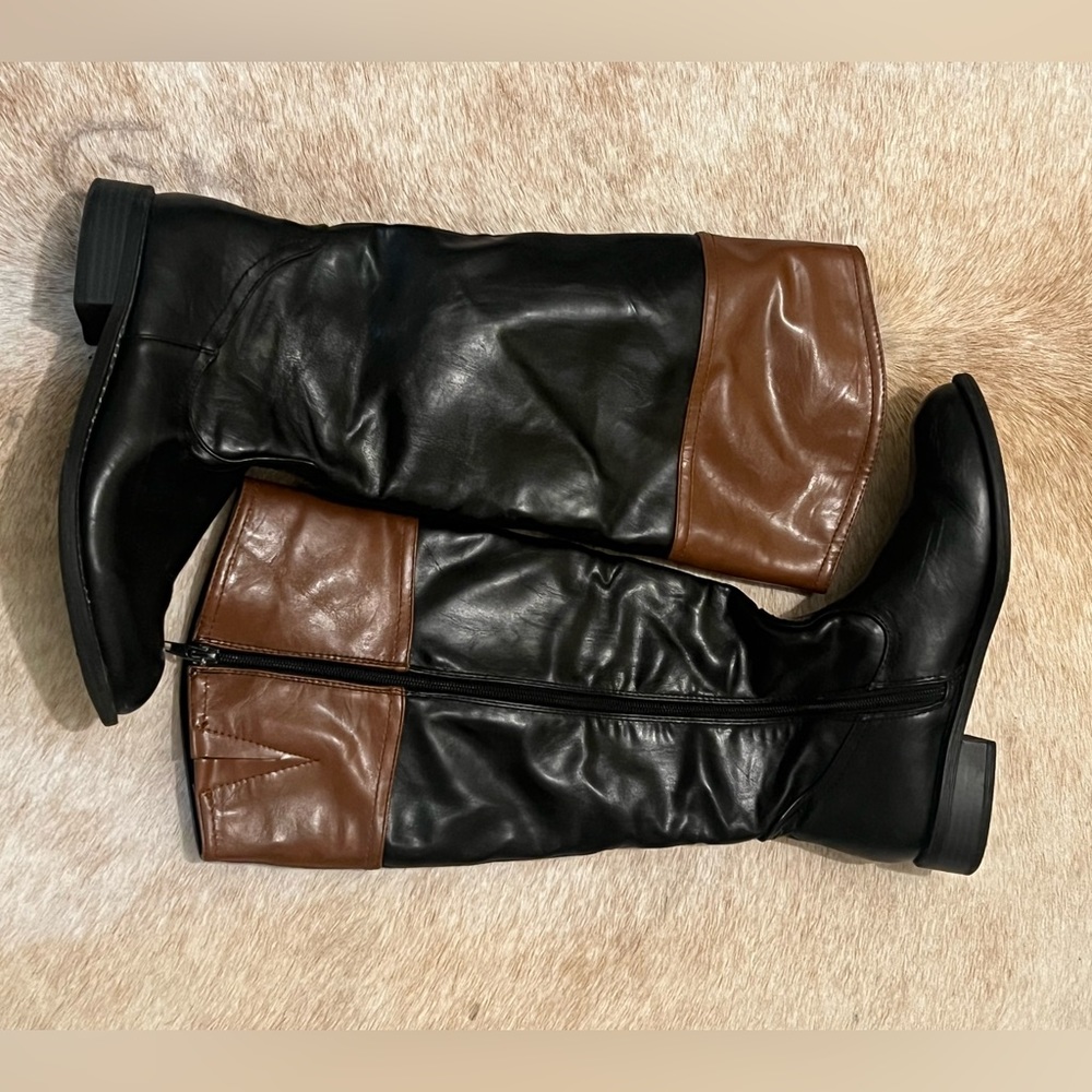 Tall 2 tone side zip boots - Picture 3 of 5